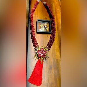 Sassy Jones Stardust Necklace and earrings Burgundy/Maroon